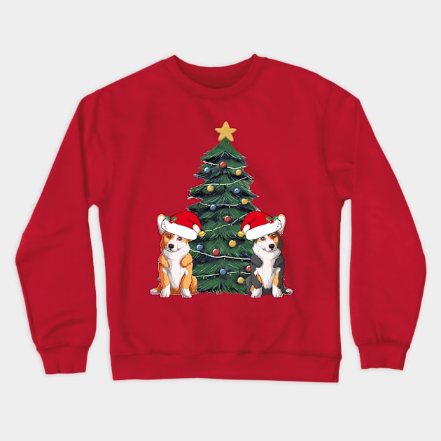 Cute Corgi Christmas Tree Crewneck Sweatshirt by epiclovedesigns